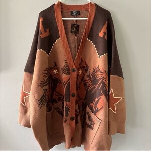 NWT Dressed In Lala Untamed Wild Mustang Cardigan 2X 3x Karma Western New